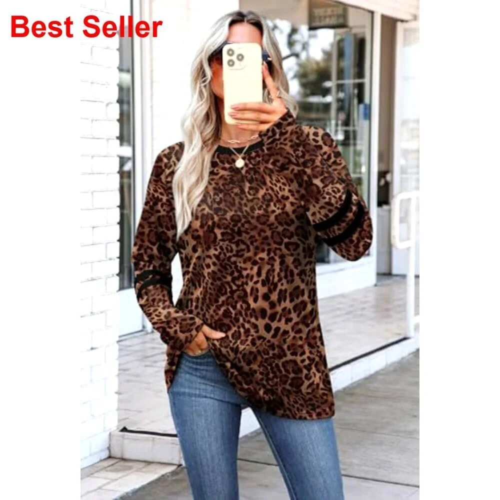 Long Sleeve Crew Neck T-Shirt, Polyester Rayon Spandex Blend, Athletic Stripes